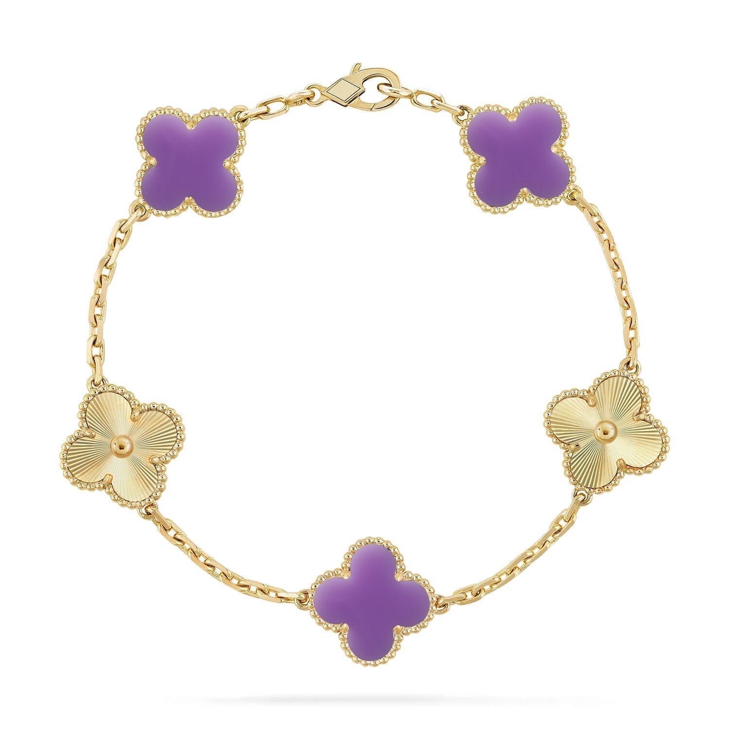 [Aurelle Style]CLOVER 5 MOTIF LIGHT PURPLE BRACELET COLLECTION