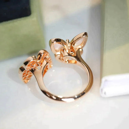 [Aurelle Style]TWIN BUTTERFLY DIAMOND MOP RING
