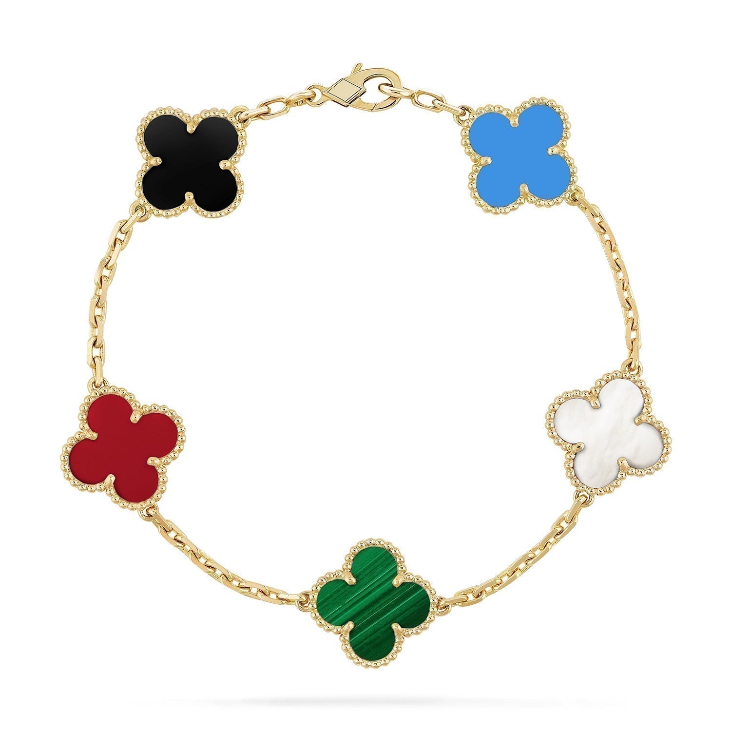 [Aurelle Style]CLOVER 5 MOTIFS MULTICOLOR BRACELET