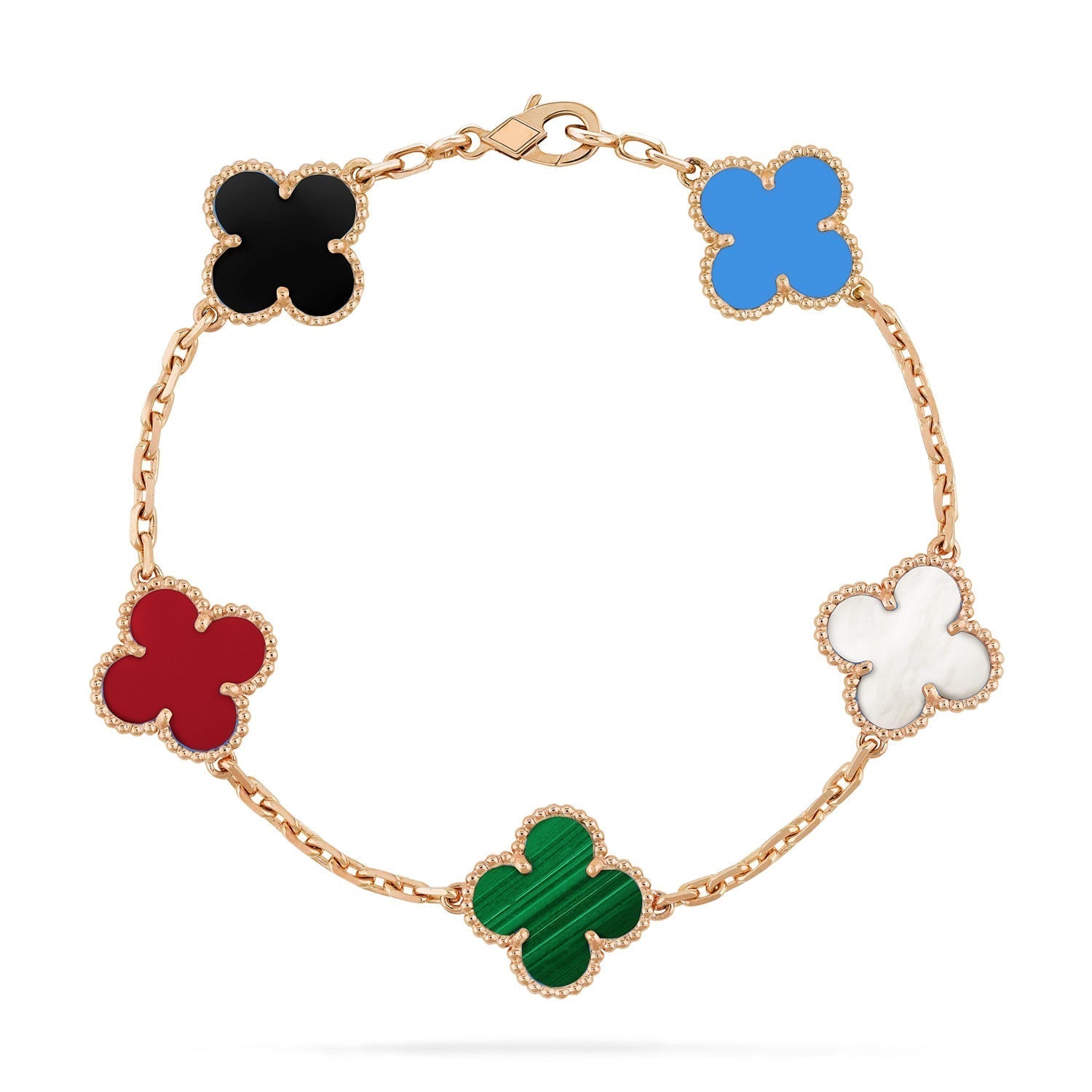 [Aurelle Style]CLOVER 5 MOTIFS MULTICOLOR BRACELET