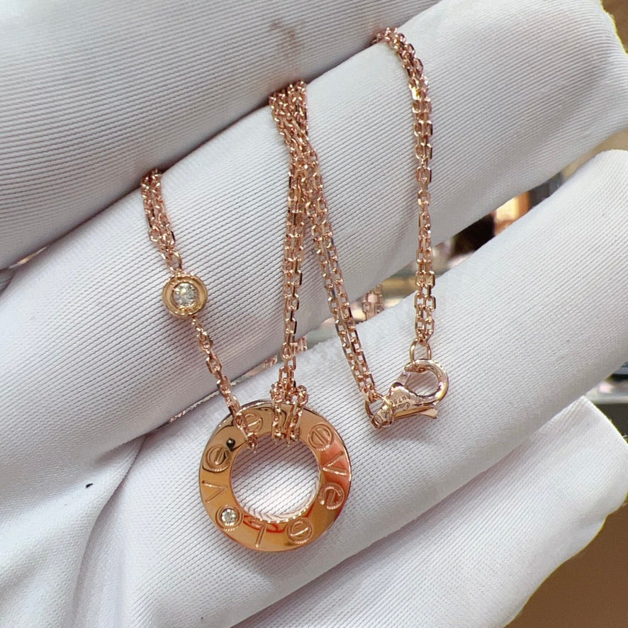 [Aurelle Style]LOVE NECKLACE 16MM 2 DIAMONDS