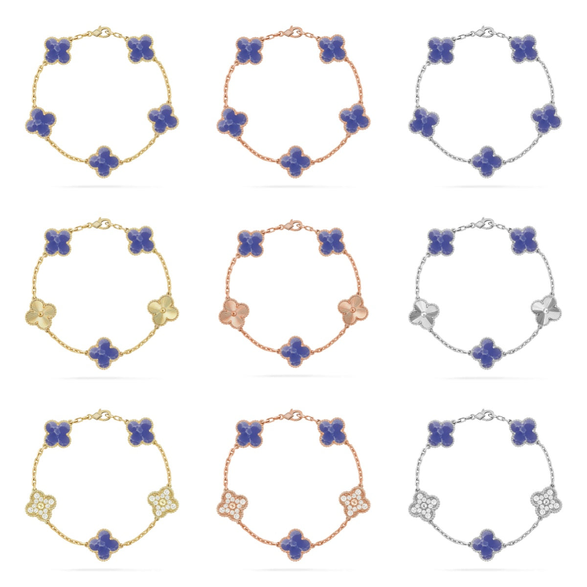 [Aurelle Style]CLOVER 5 MOTIF BLUE VEINS BRACELET COLLECTION