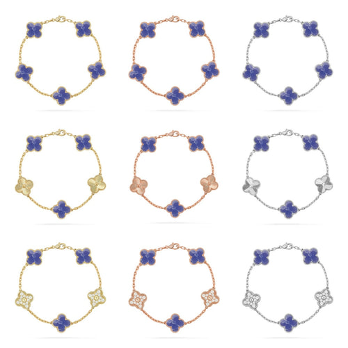 [Aurelle Style]CLOVER 5 MOTIF BLUE VEINS BRACELET COLLECTION