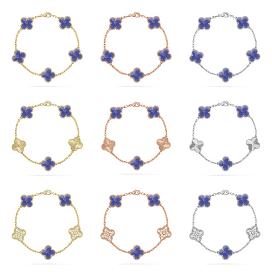 [Aurelle Style]CLOVER 5 MOTIF BLUE VEINS BRACELET COLLECTION