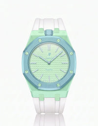 Mint green+White