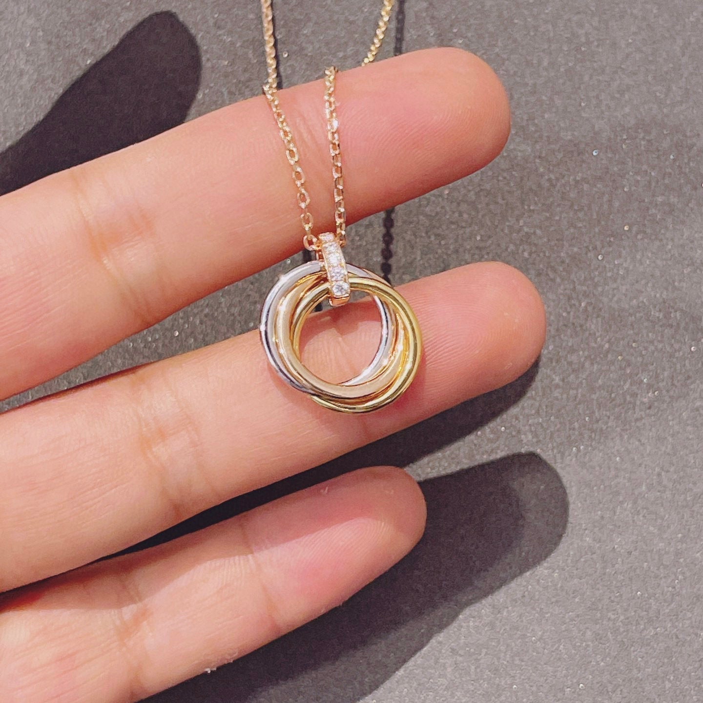 [TOP]TRINITY NECKLACE GOLD  DIAMONDS