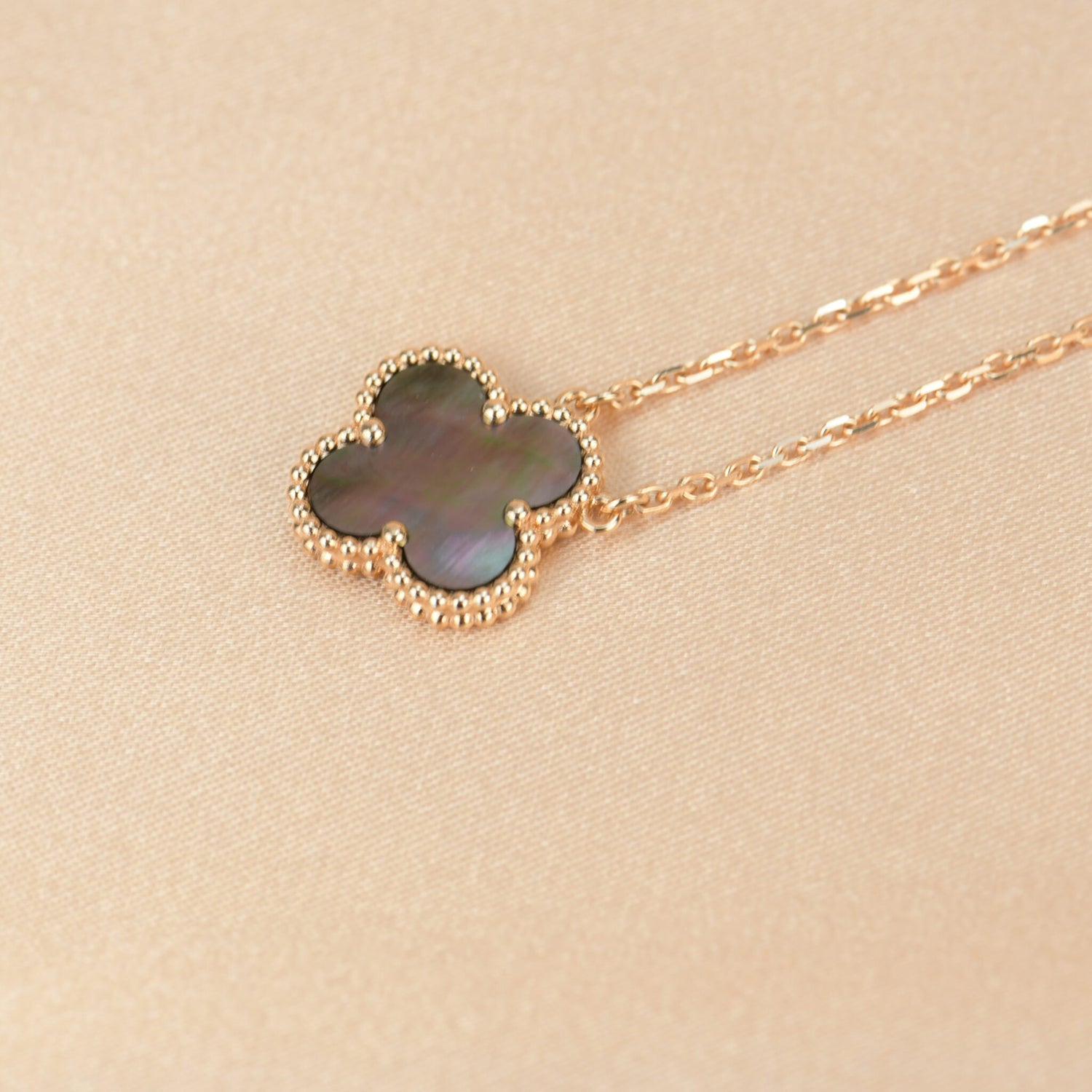 [Aurelle Style]CLOVER 15MM  GRAY MOTHER OF PEARL NECKLACE
