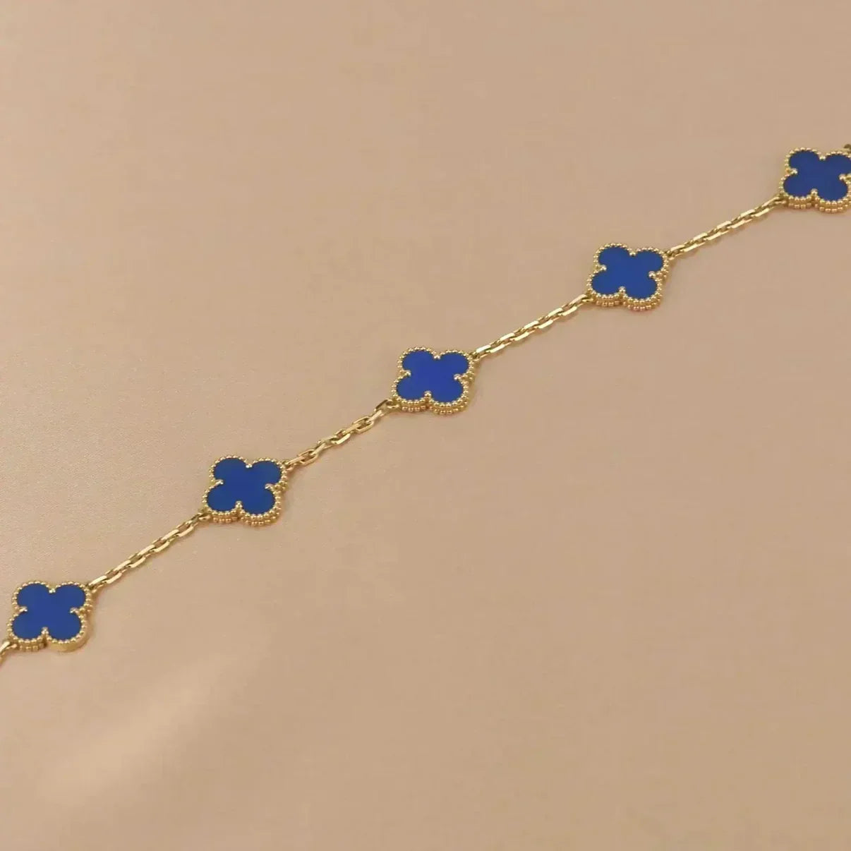[Aurelle Style] CLOVER 5 MOTIF BLUE AGATE BRACELET COLLECTION