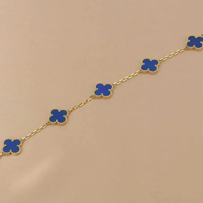 [Aurelle Style] CLOVER 5 MOTIF BLUE AGATE BRACELET COLLECTION