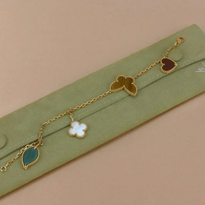 [Aurelle Style]LUCKY SPRING 5 MOTIF GOLD BRACELET