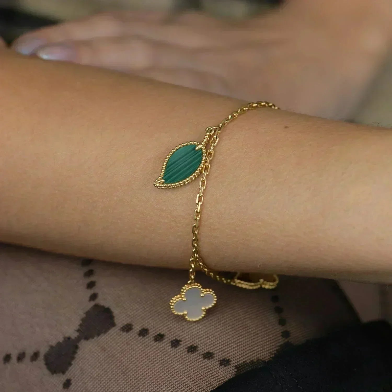 [Aurelle Style]LUCKY SPRING 5 MOTIF GOLD BRACELET