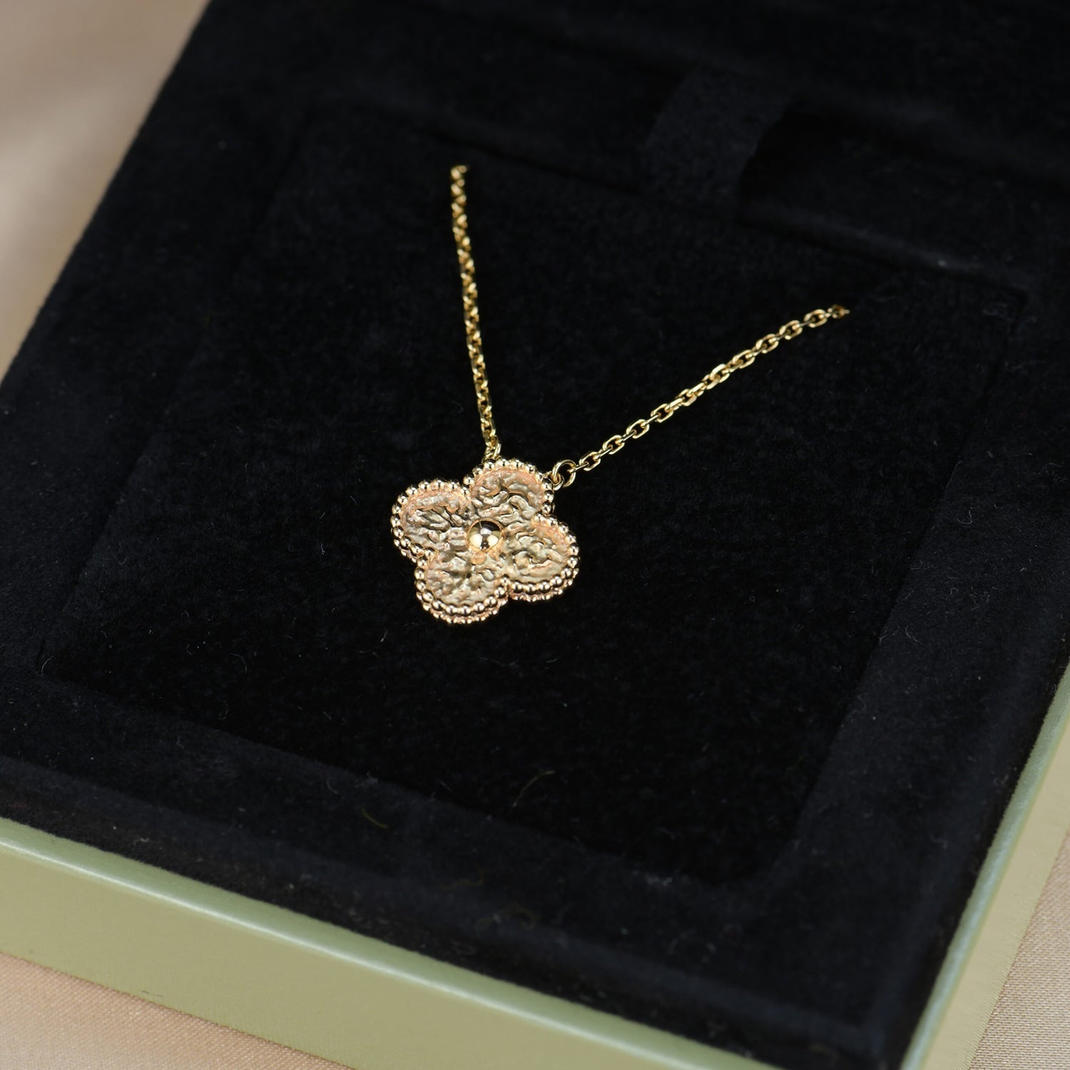 [Aurelle Style]CLOVER 15MM  BRONZING NECKLACE