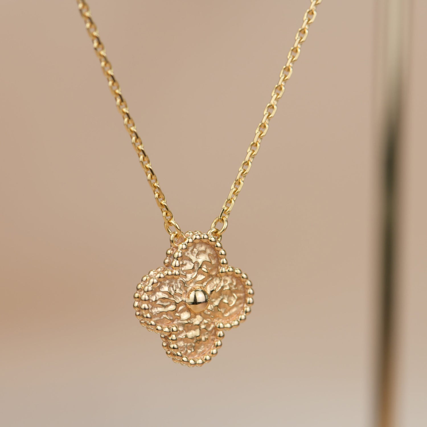 [Aurelle Style]CLOVER 15MM  BRONZING NECKLACE