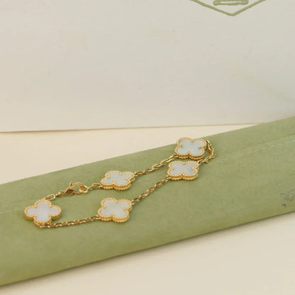 [Aurelle Style]CLOVER WHITE PEARL MOP 5 MOTIF BRACELET COLLECTION