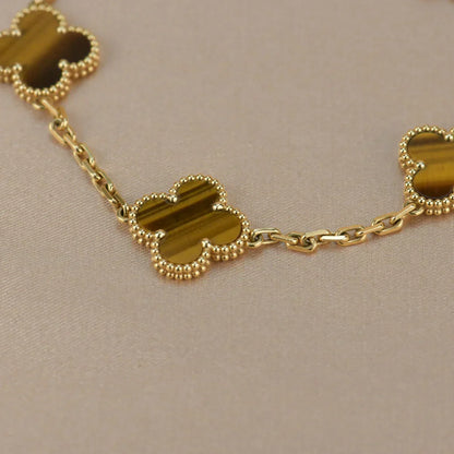 [Aurelle Style] CLOVER 5 MOTIFS TIGER EYE BRACELET COLLECTION