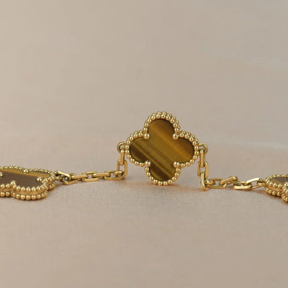 [Aurelle Style] CLOVER 5 MOTIFS TIGER EYE BRACELET COLLECTION