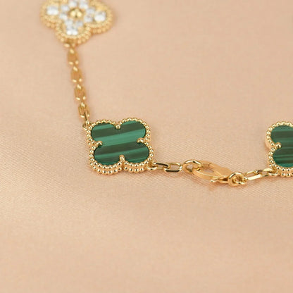 [Aurelle Style] CLOVER 5 MOTIF MALACHITE BRACELET COLLECTION