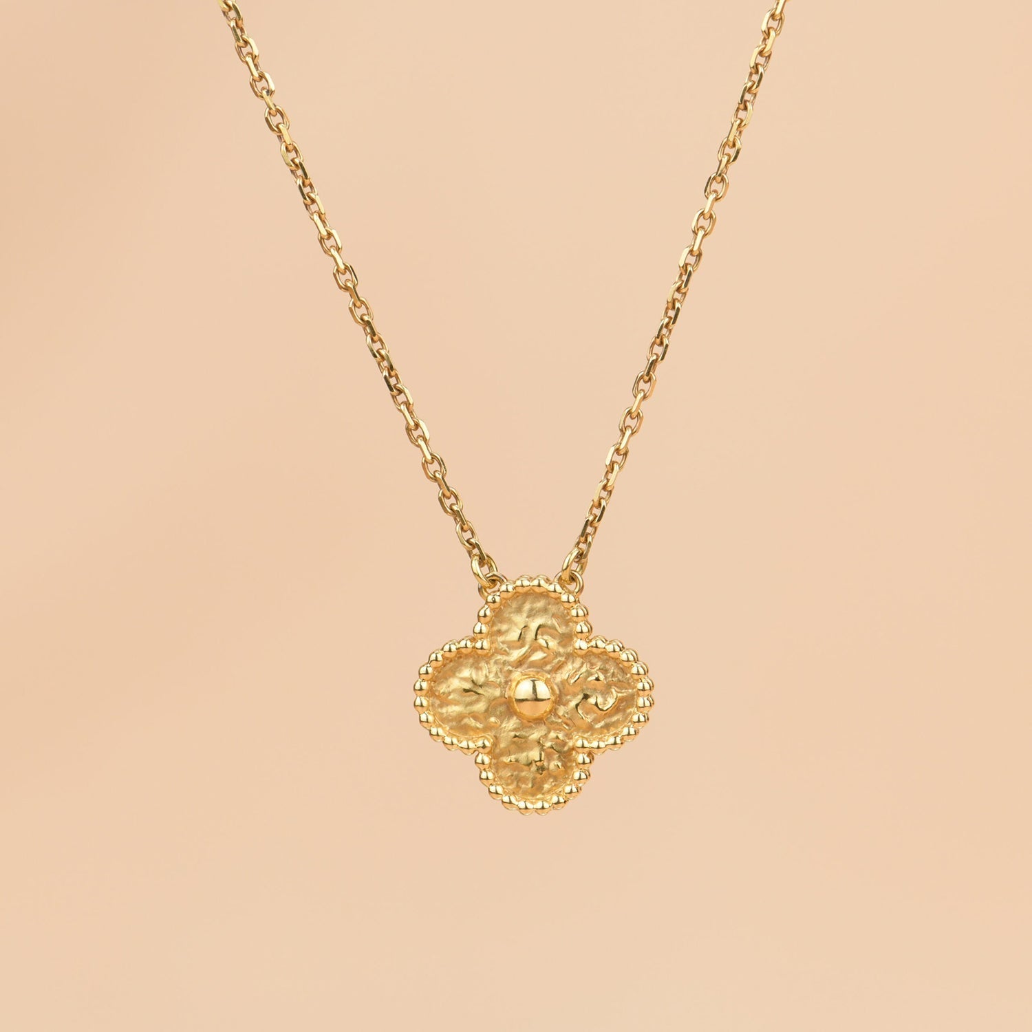 [Aurelle Style]CLOVER 15MM  BRONZING NECKLACE