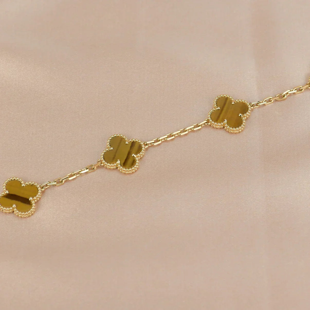 [Aurelle Style] CLOVER 5 MOTIFS TIGER EYE BRACELET COLLECTION