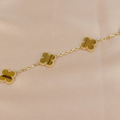 [Aurelle Style] CLOVER 5 MOTIFS TIGER EYE BRACELET COLLECTION