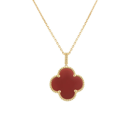 [Aurelle Style]CLOVER 25MM NECKLACE GOLD CARNELIAN