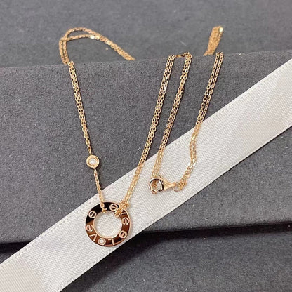 [Aurelle Style]LOVE NECKLACE 16MM 2 DIAMONDS