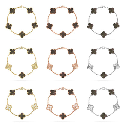 [Aurelle Style] CLOVER 5 MOTIF GRAY MOP BRACELET COLLECTION