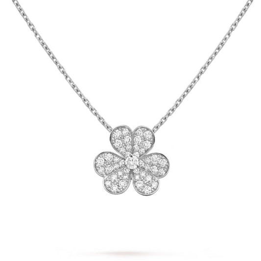 [Aurelle Style]CLOVER DIAMOND NECKLACE SILVER