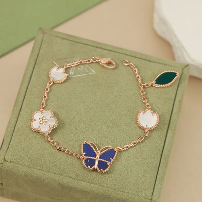 [Aurelle Style]LUCKY SPRING BUTTERFLY 5 MOTIF BRACELET