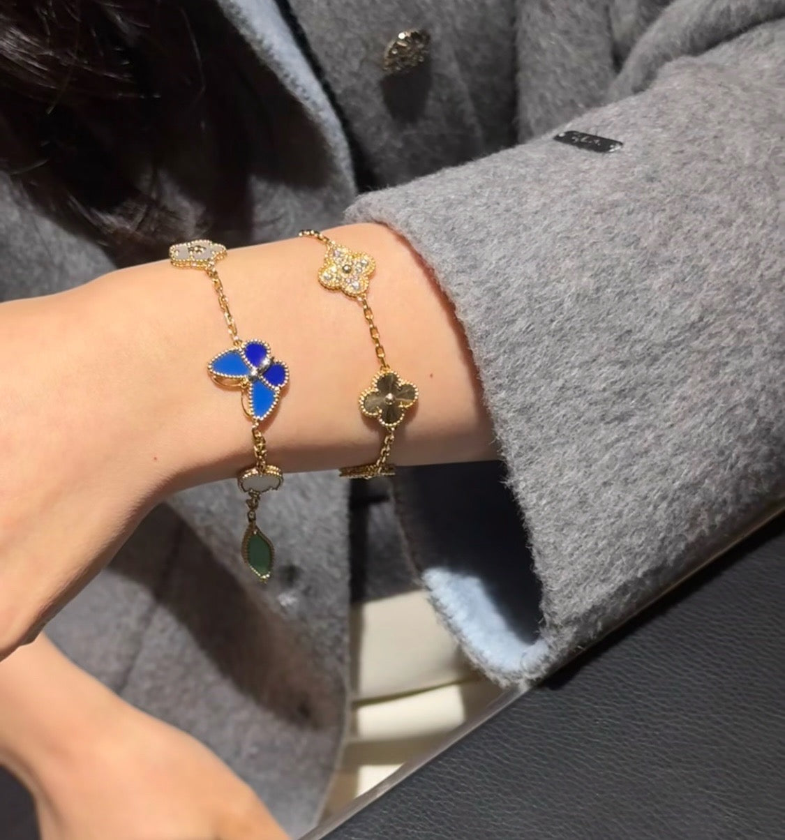 [Aurelle Style]LUCKY SPRING BUTTERFLY 5 MOTIF BRACELET