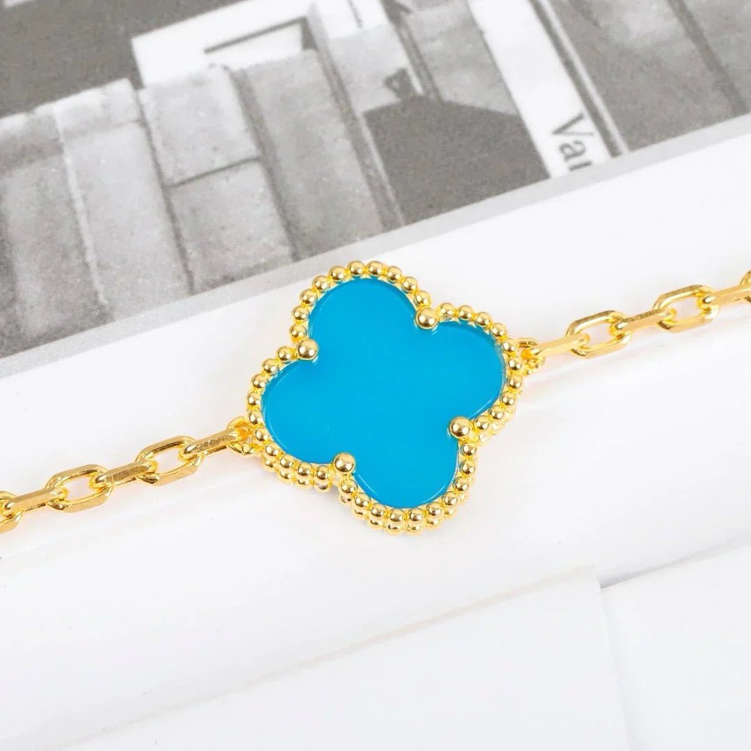 [Aurelle Style] CLOVER 5 MOTIF TURQUOISE BRACELET COLLECTION