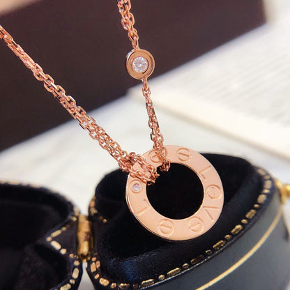 [Aurelle Style]LOVE NECKLACE 16MM 2 DIAMONDS