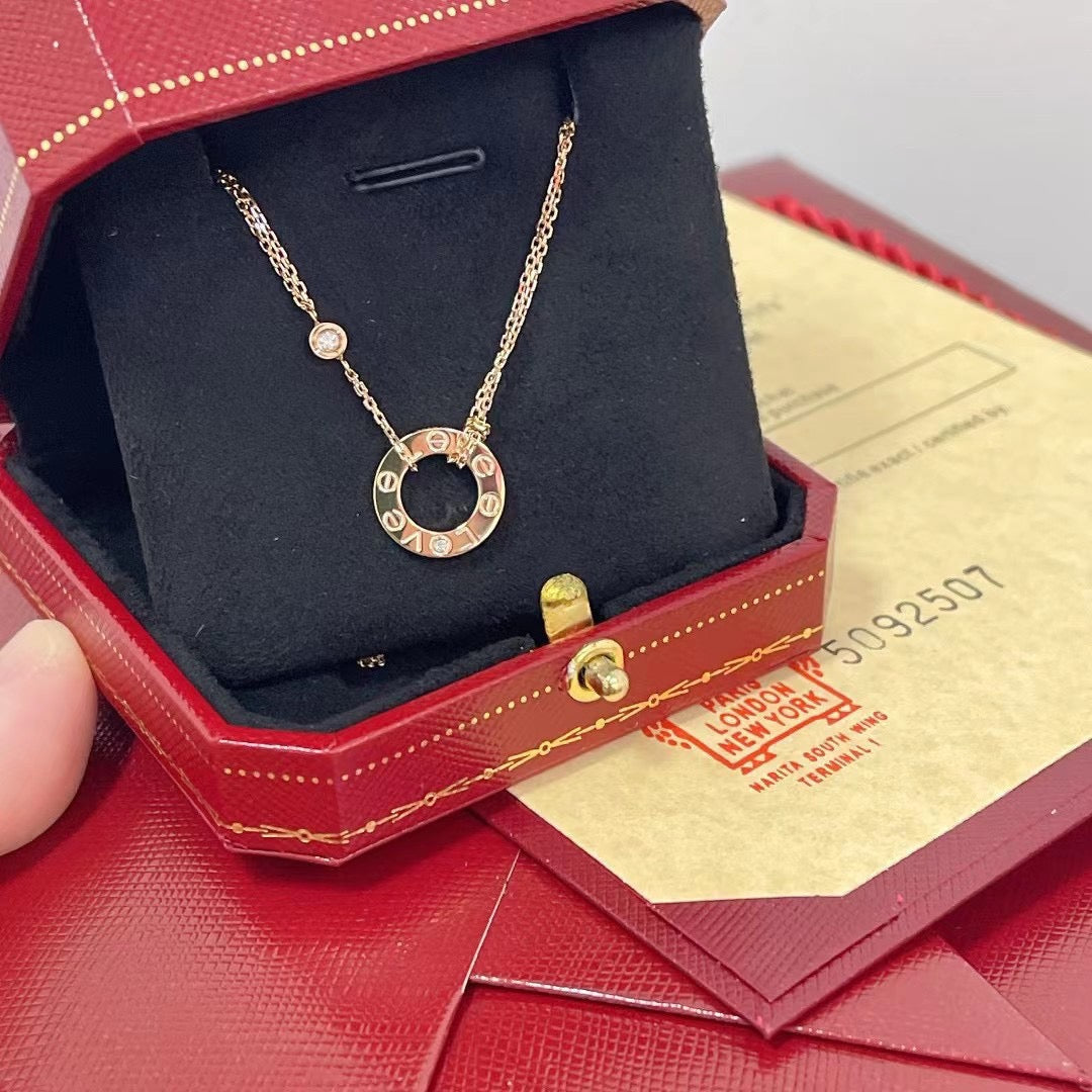 [Aurelle Style]LOVE NECKLACE 16MM 2 DIAMONDS