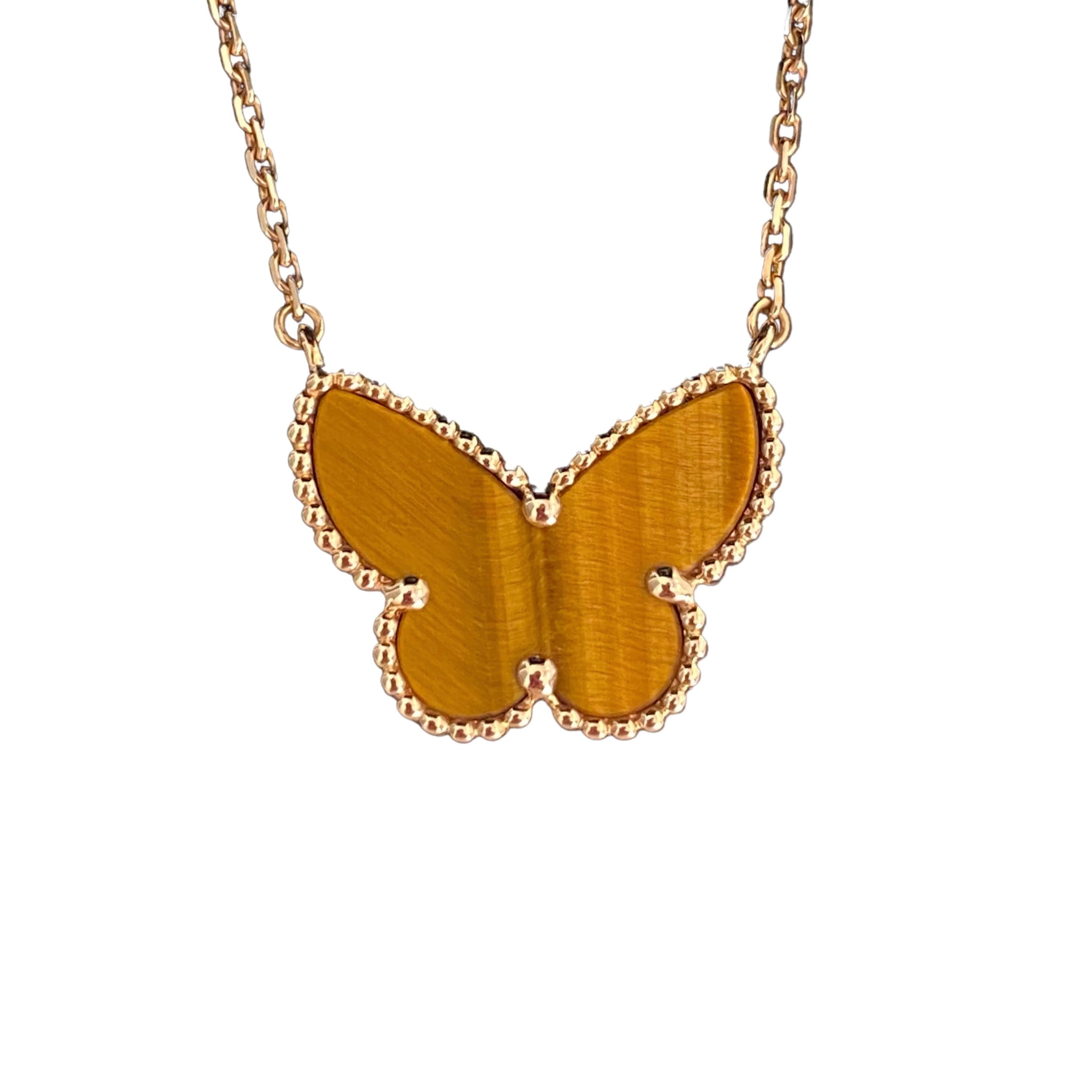 [Aurelle Style] TIGER__ EYE BUTTERFLY NECKLACE