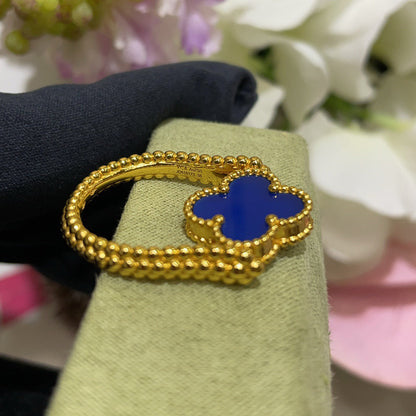 [Aurelle Style]CLOVER RIVERSIBLE BLUE AGATE RING