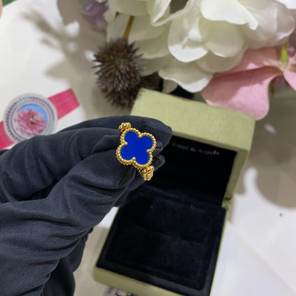 [Aurelle Style]CLOVER RIVERSIBLE BLUE AGATE RING