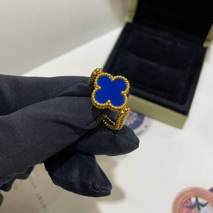 [Aurelle Style]CLOVER RIVERSIBLE BLUE AGATE RING