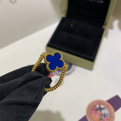 [Aurelle Style]CLOVER RIVERSIBLE BLUE AGATE RING