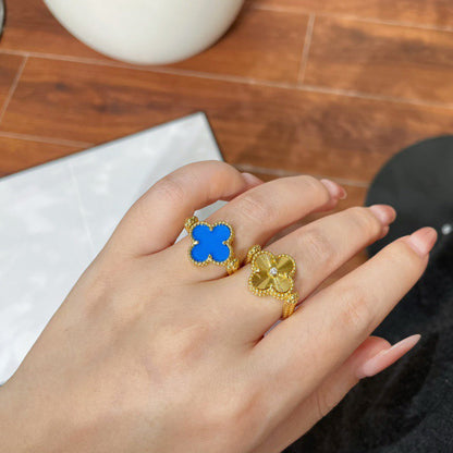 [Aurelle Style]CLOVER RIVERSIBLE BLUE AGATE RING