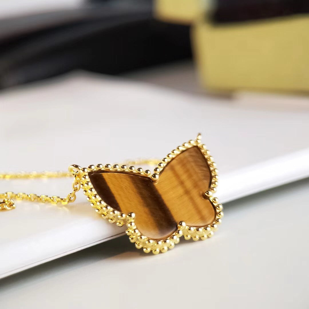 [Aurelle Style] TIGER__ EYE BUTTERFLY NECKLACE