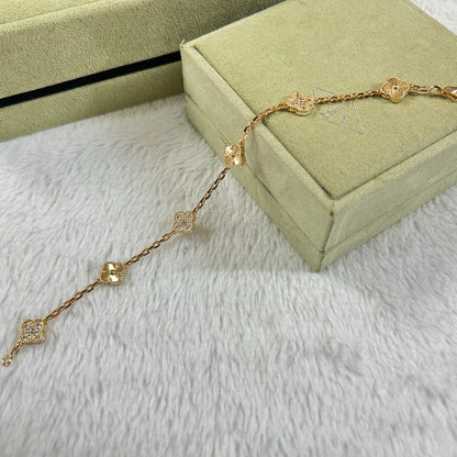 [Aurelle Style]CLOVER 6 MOTIF DIAMOND LASER BRACELET