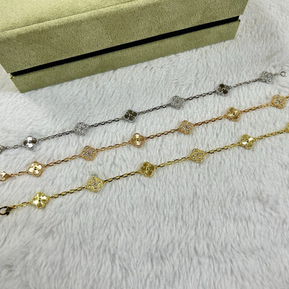 [Aurelle Style]CLOVER 6 MOTIF DIAMOND LASER BRACELET
