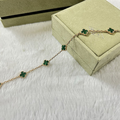 [Aurelle Style]CLOVER 6 MOTIF MALACHITE BRACELET