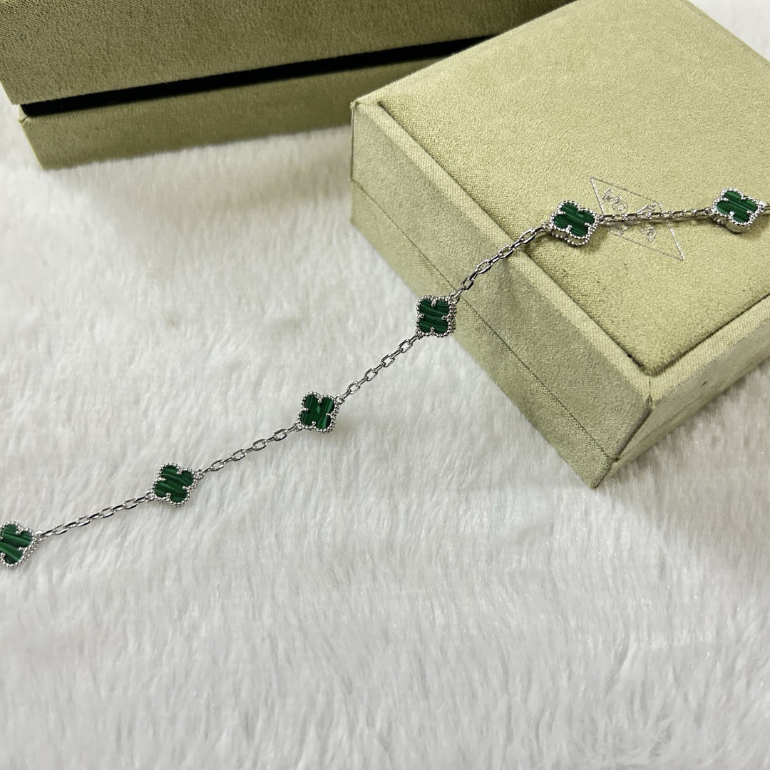 [Aurelle Style]CLOVER 6 MOTIF MALACHITE BRACELET