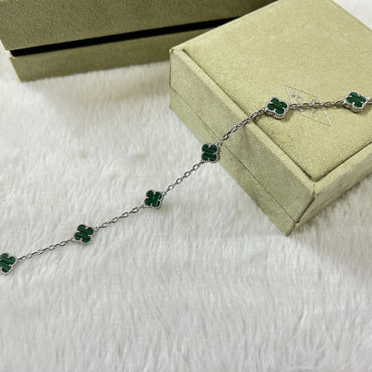[Aurelle Style]CLOVER 6 MOTIF MALACHITE BRACELET