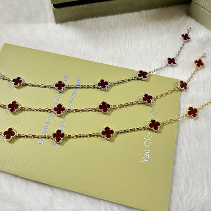 [Aurelle Style]CLOVER 6 MOTIF RED AGATE BRACELET