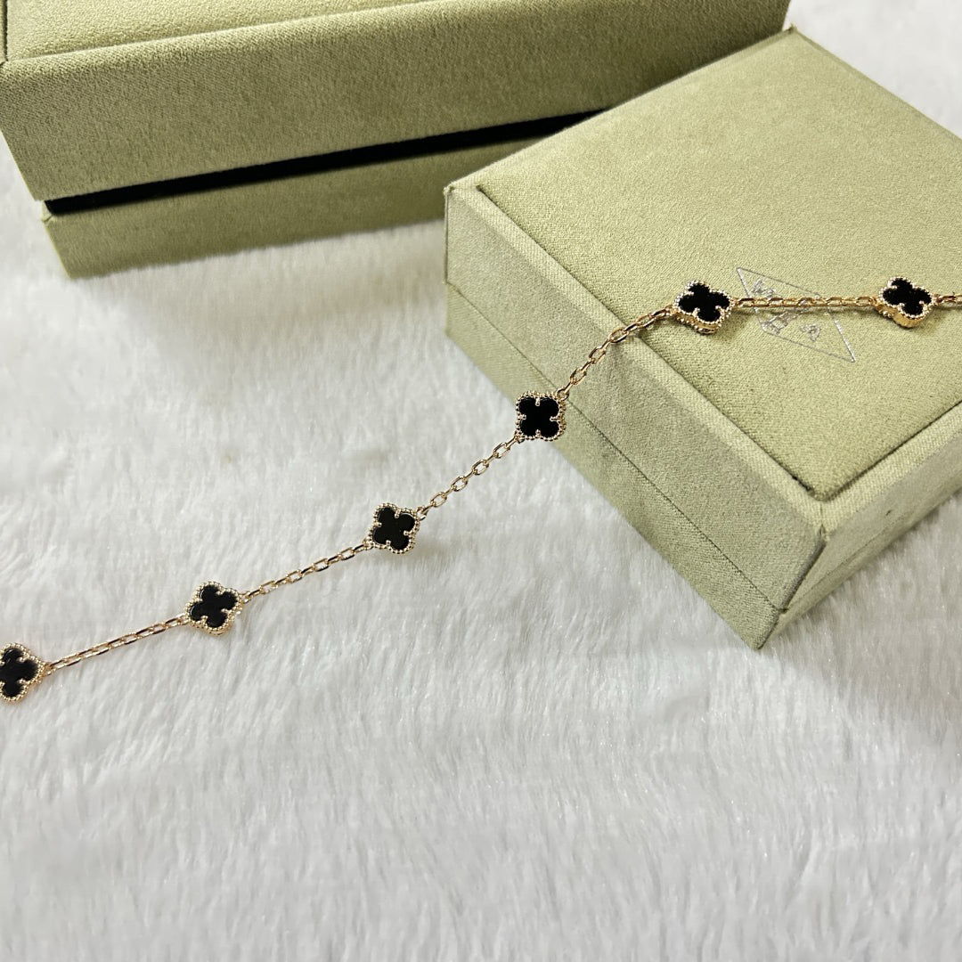 [Aurelle Style]CLOVER 6 MOTIF  ONYXS BRACELET