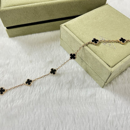 [Aurelle Style]CLOVER 6 MOTIF  ONYXS BRACELET