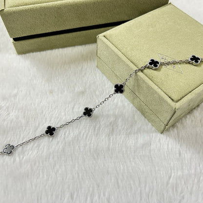 [Aurelle Style]CLOVER 6 MOTIF  ONYXS BRACELET
