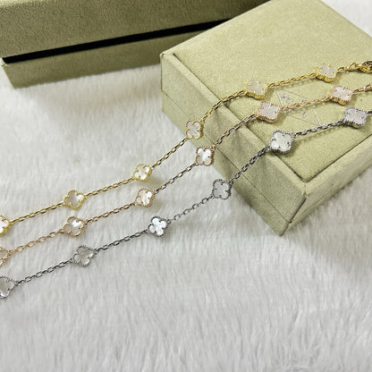 [Aurelle Style]CLOVER 6 MOTIF WHITE MOP BRACELET
